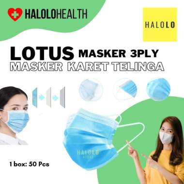 Masker Earloop Medis 3PLY LOTUS isi 50 Masker Karet Telinga