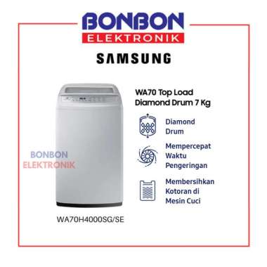 Samsung Mesin Cuci 1 Tabung 7KG WA70H4000SG / WA-70H4000-SG /WA70H4000