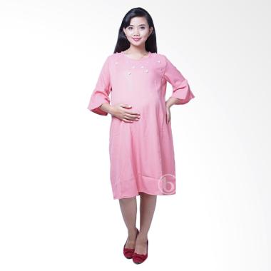 Mama Hamil DRO 889 Naomi Permata Mutiara Baju Dress Ibu Hamil - Pink Mama Hamil DRO 889 Naomi Permata Mutiara Baju Dress Ibu Hamil - Pink