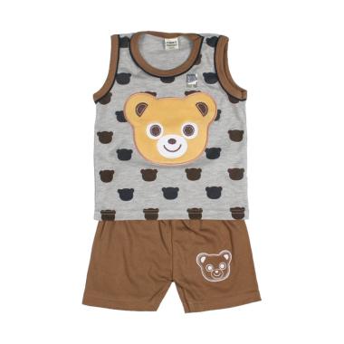TOMPEGE TP-5368 Singlet Oblong Setelan Baju Anak Laki-laki - Coklat