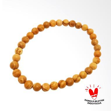 Vee Batu Fosil Kayu Gelang Terapi Kesehatan [6 mm] Coklat