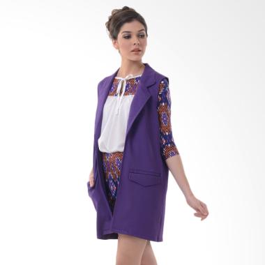 Beyounique Knit Sleeveless Blazer Wanita - Purple