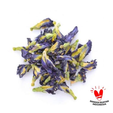 teh kembang bunga telang kering dry butterfly pea flower tea organic surabaya 250 gr