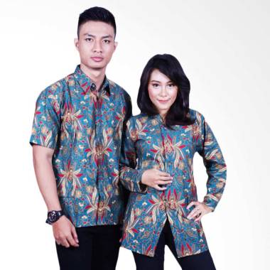 Batik Putri Ayu Solo SRB600 Baju Batik Couple - Biru