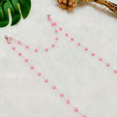 strap masker 2in1 hijab manik - konektor&strap mask l pth O pink
