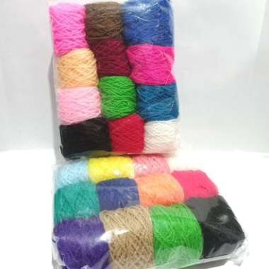 BENANG WOL WARNA WOL RAJUT SULAM SIET YARN KECIL multi color