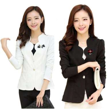 Blazer Kerja Wanita Polos Oversize Blazer Woman - NOSH XL Hitam