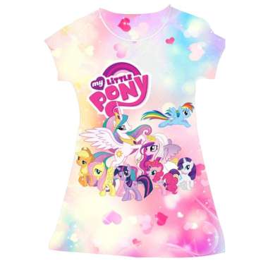 DRESS BAJU TIDUR ANAK 2-12 Tahun CEWEK PEREMPUAN LITTLE PONY / DRESS KUDA PONI / DASTER ANAK PREMIUM / HOME DRESS ANAK PREMIUM 10-12 tahun Little Pony 04