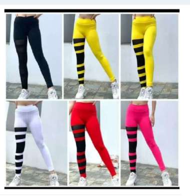 Leging senam gym fitness zumba legging warna plat tile [One Size] - Kuning