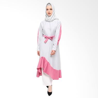 Fey Attire Floba Tunic Muslim Wanita - Grey Fanta