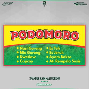 SPANDUK KAIN PECEL LELE SOTO BAKSO MIE AYAM - SOLDIMPRO Satin