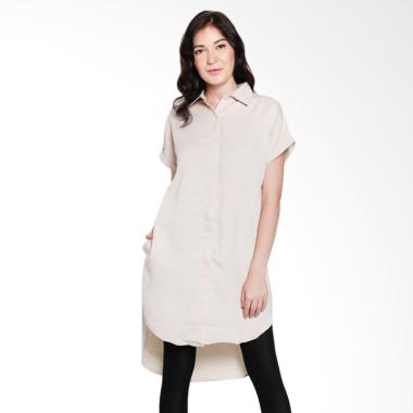 Papercut Fashion NK Kiyora Shirt Dress Wanita - Creme