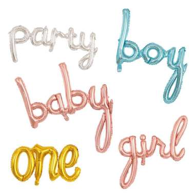 Balonasia Huruf Link Baby / Boy / Girl / One Boy Biru