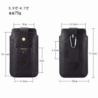 Sarung HP Celup Pinggang Kulit 2HP Vertikal Ukuran 6 - 6,5 Inch Universal 6 Inch (15x8 Cm & 16x9 Cm)
