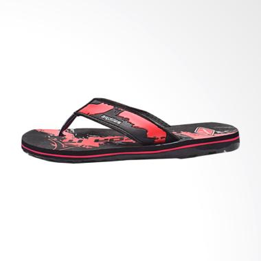 Ardiles Fashion Back Draft Sandal Pria - Hitam Merah