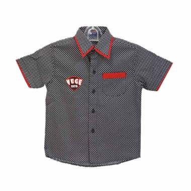 YeGe Kotak-Kotak Kemeja Anak Laki-Laki - Hitam