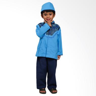 Hafiz Kids Baju Koko Muslim Anak Set - Blue