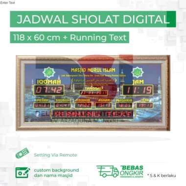 Jadwal Sholat Digital + Running Text 118x60 cm