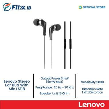 Lenovo Stereo Earbud w/ Mic LS-118