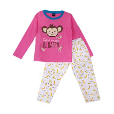 Amaris Fashion Banana Setelan Piyama Anak Perempuan - Pink