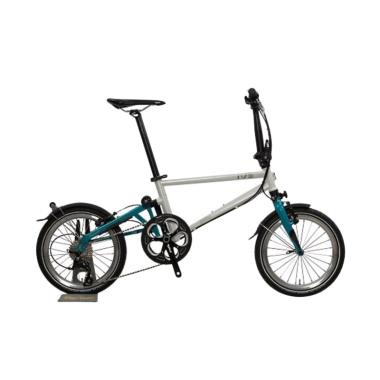 TYRELL IVE Folding Bike Sepeda Lipat - Pearl White Turquoise