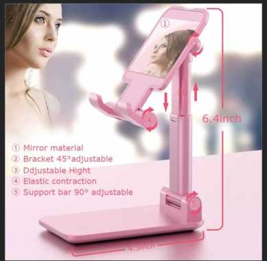 STAND HOLDER HP - HOLDER STAND HP - FOLDING DESKTOP PHONE STAND pink