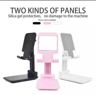 STAND HOLDER HP - HOLDER STAND HP - FOLDING DESKTOP PHONE STAND putih