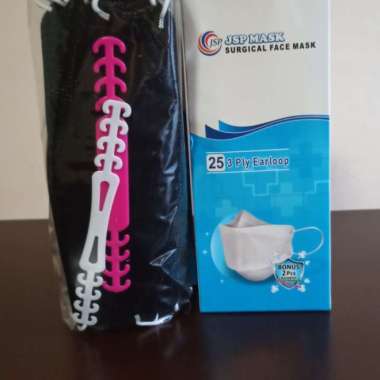 Masker KF94 Surgical Mask EVO Korea JSP SM05 FREE KONEKTOR HIJAB Hitam