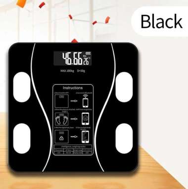 Timbangan Badan Digital Body Fat Akurat with Smart App Weight Scale HItam