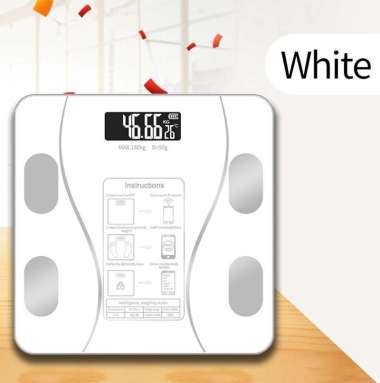 Timbangan Badan Digital Body Fat Akurat with Smart App Weight Scale Putih