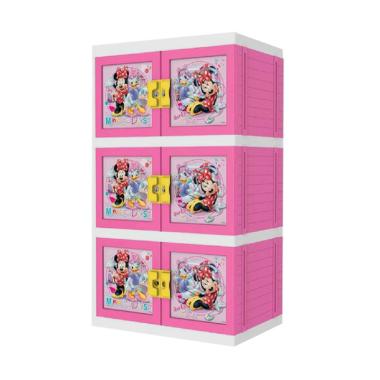 Naiba MPC Premium MNP Minnie Mouse Printing Lemari Plastik - Pink