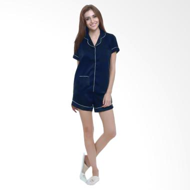 Deoclaus Fashion Setelan Piyama Baju Tidur Wanita - Blue