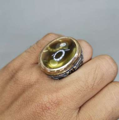 Batu Cincin Asli Kecubung Citrine Jumbo Kuning