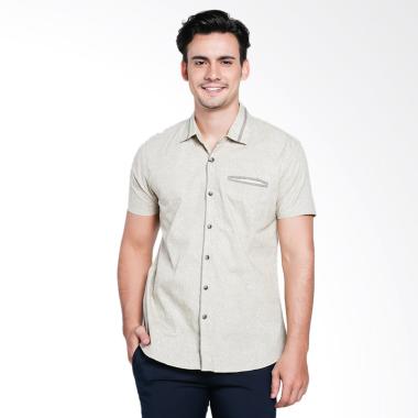Red Cliff Smart Casual Print Kemeja Pria - Cream [B1437IK]