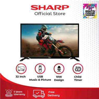 TV LED SHARP 2T-C32BA1i 2019 32 Inch / Led TV Sharp Aquos Hitam