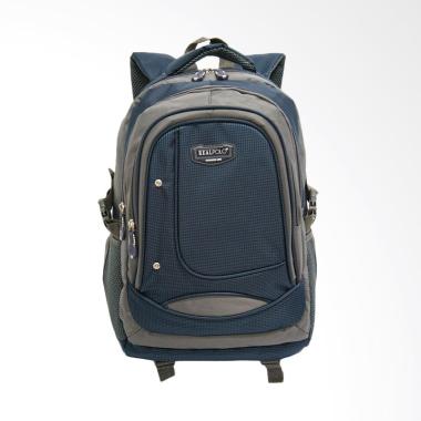 Real Polo 6308 Tas Ransel - Biru Tua + Bonus Bag Cover