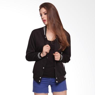 DEcTionS Baseball Varsity Jaket Wanita - Hitam