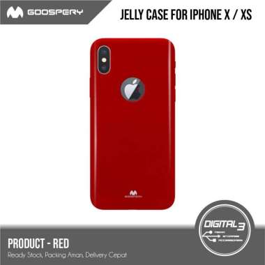 Mercury Goospery Pearl Jelly iPhone X XS Case Silicone Soft TPU Casing Merah