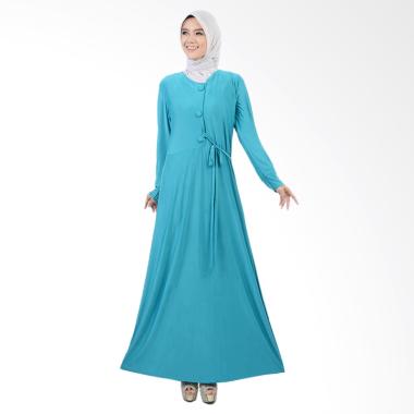 Jfashion Tiara Maxi Variasi Kancing Besar Long Dress Gamis - HIjau