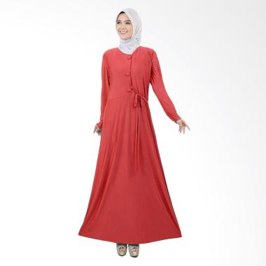 Jfashion Maxi Variasi Kancing Besar Long Dress Gamis - Tiara Bata