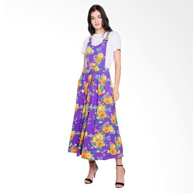 Jo & Nic Franda Floral Overall Pants Long Dress - Purple