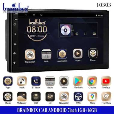 Brainbox TV Android 7 Inch 1GB + 16GB Head Unit Mobil 2 Din Double Din Headunit Tape Mobil MP5 Playe