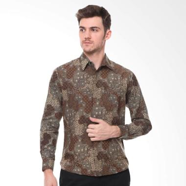 Parama Batik Reef Slim Fit Kemeja Pria - Abu-abu