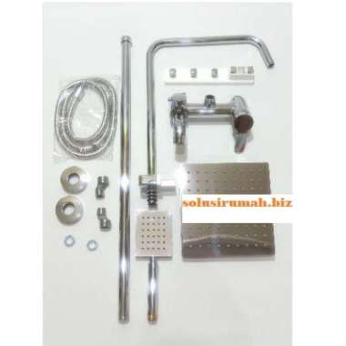 shower tiang panas dingin mixer kotak wall dinding complete set mix