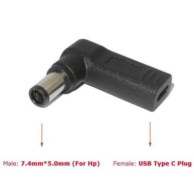 Konektor USB Type-C to DC Male Plug USB-C Power Adapter Charger Laptop 7.4x5.0 (HP)