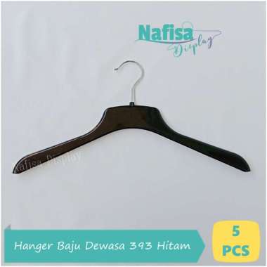 Nafisa Display [5 Pcs] Gantungan Baju 393 Hitam Hanger Plastik Display Pakaian Dewasa