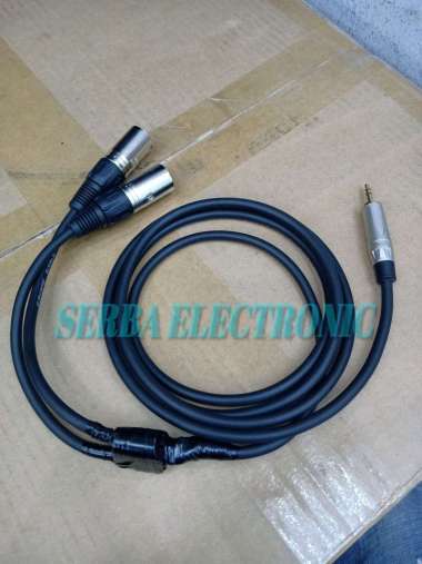 jack audio cabang 3.5mm stereo to 2 xlr canon male 3pin 1 meter original