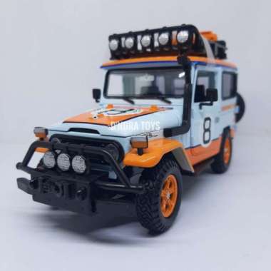 Diecast Jeep Hardtop Miniatur Mobil Toyota FJ40 Land Cruiser Gulf 1:24
