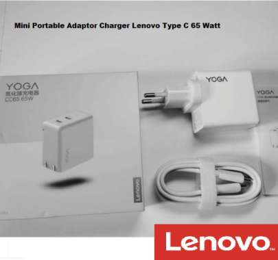 Portable Adaptor Charger Lenovo Yoga Ideapad Thinkpad Type C 65Watt Terbaru Original