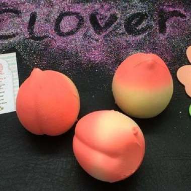PEACH MEDIUM SQUISHY - squeeze replika ibloom eric squishi strawberry